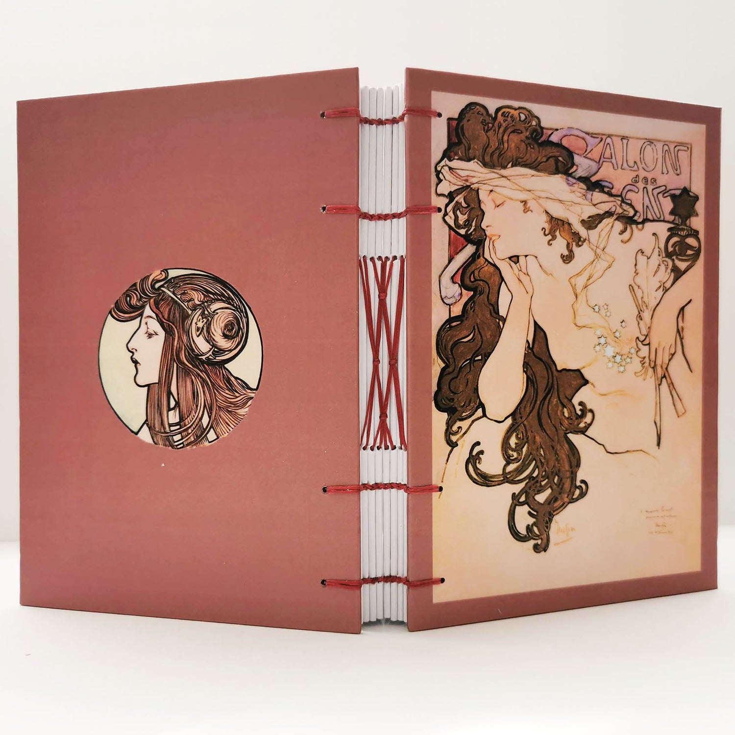 Χειροποίητo Σημειωματάριo με Βυζαντινή Βιβλιοδεσία - Alfons Mucha - Salon des Cent poster