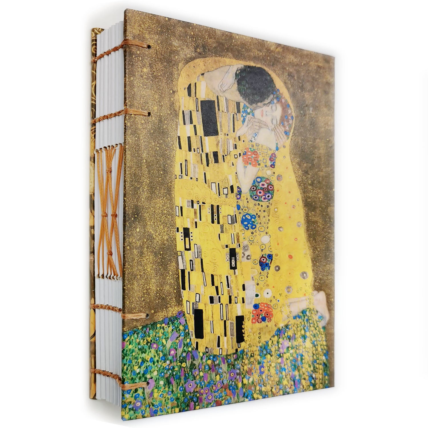 Χειροποίητo Σημειωματάριo με Βυζαντινή Βιβλιοδεσία - Klimt - The Kiss