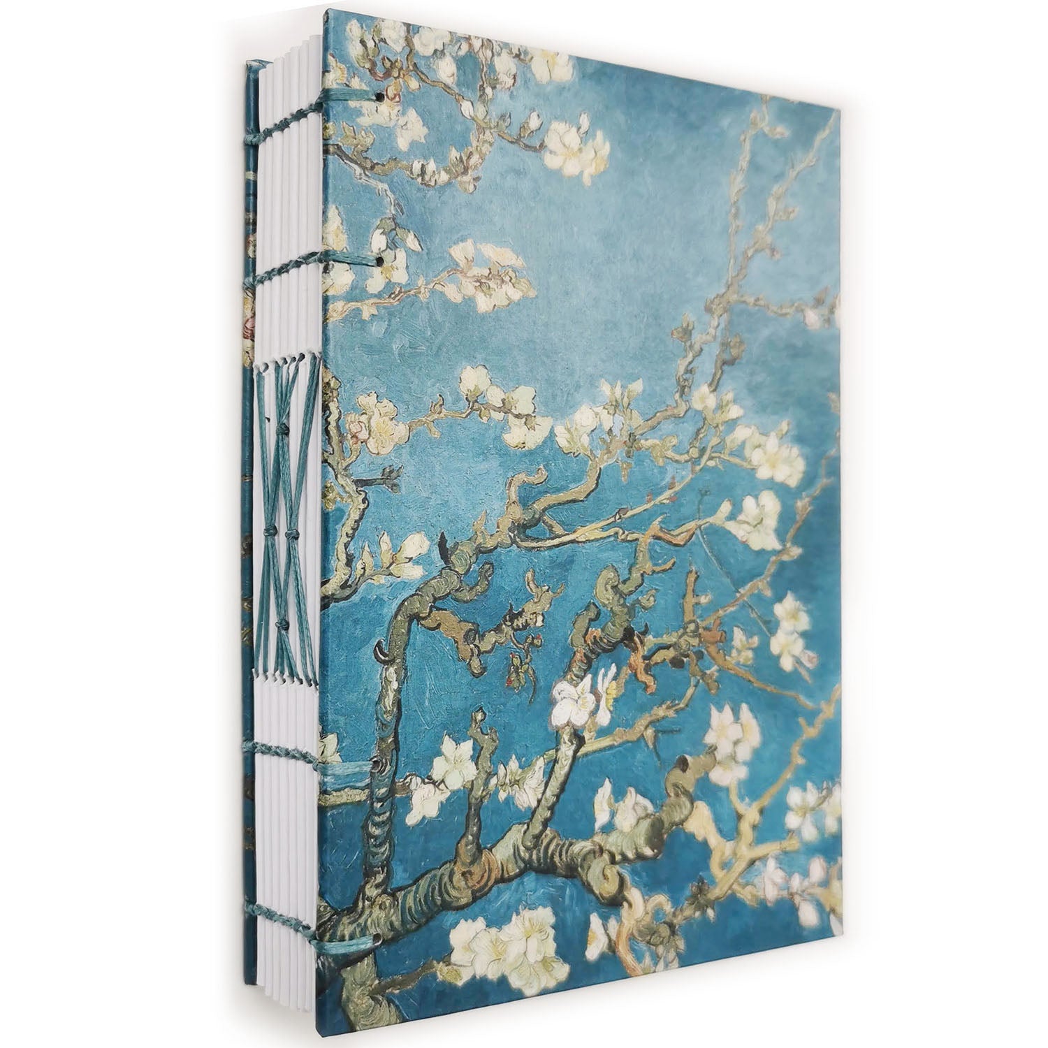 Χειροποίητo Σημειωματάριo με Βυζαντινή Βιβλιοδεσία - Vincent van Gogh - Almond blossom