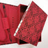 Premium Χειροποίητo Σημειωματάριo σε κασετίνα - Black Flower damansk on red