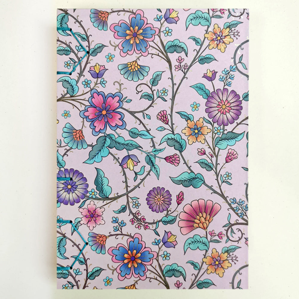 Χειροποίητo Σημειωματάριo με Βυζαντινή Βιβλιοδεσία - Pink Jardin