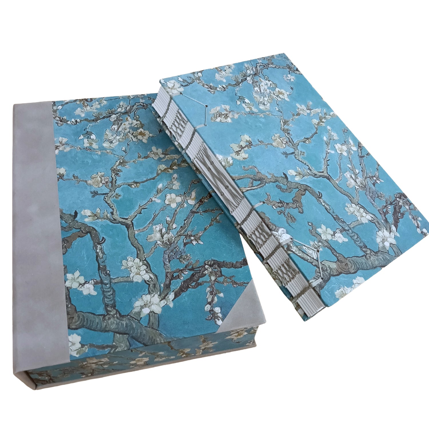 Premium Χειροποίητo Σημειωματάριo σε κασετίνα - Van Gogh Almond Blossoms