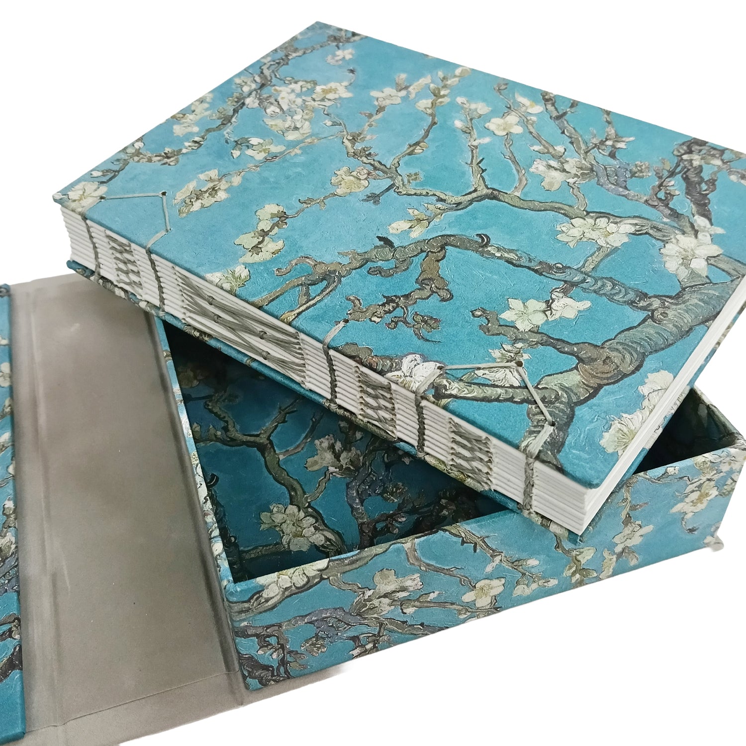 Premium Χειροποίητo Σημειωματάριo σε κασετίνα - Van Gogh Almond Blossoms