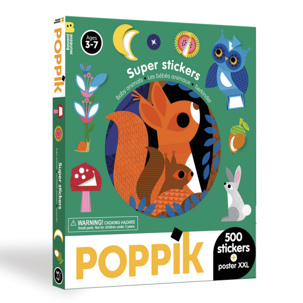 Sticker box με 500 αυτοκόλλητα - Μωρά Ζωάκια