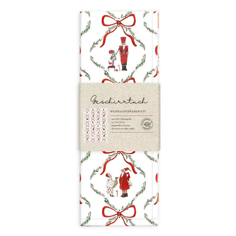 Χριστουγεννιάτικη πετσέτα τσαγιού "Χριστουγεννιάτικο εργαστήριο"