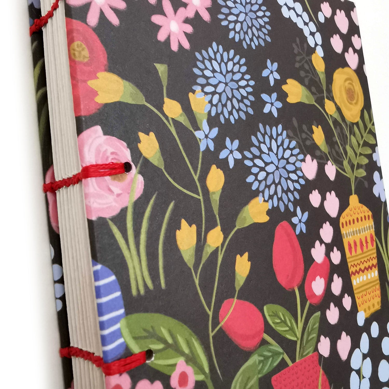 Handmade Notebook with Byzantine Binding - Potted Plants