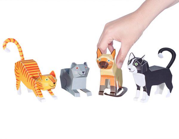 Σετ με 4 γάτες - Paper Toy