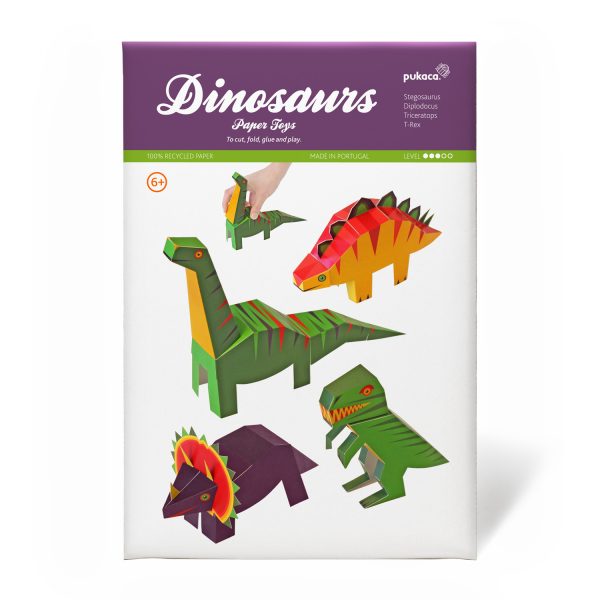 Set of 4 Dinosaurs - Paper Toy