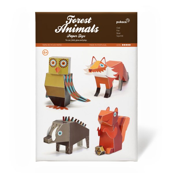 Σετ με 4 ζώα του δάσους - Paper Toy