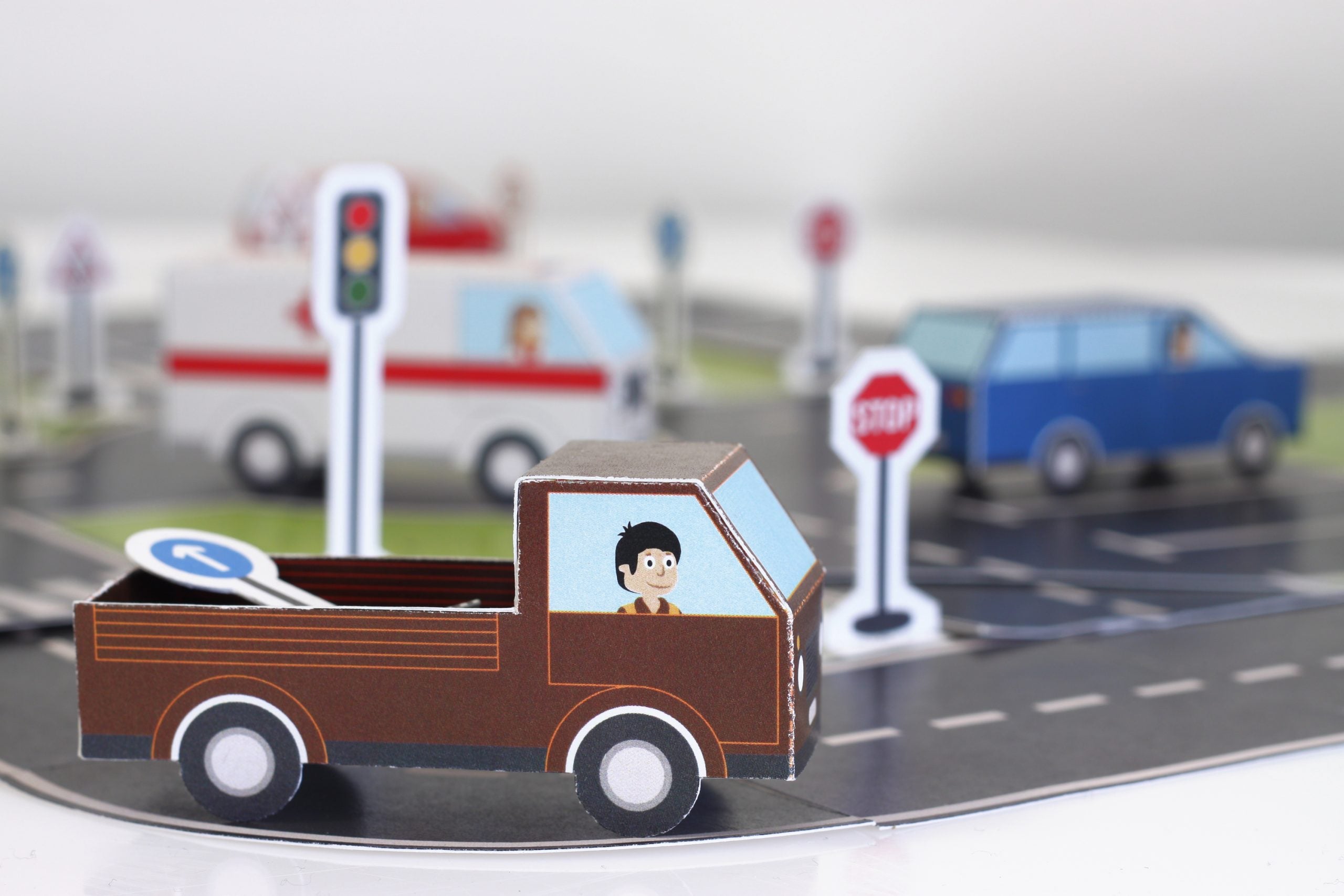 Highway and Paper Toy Vehicles
