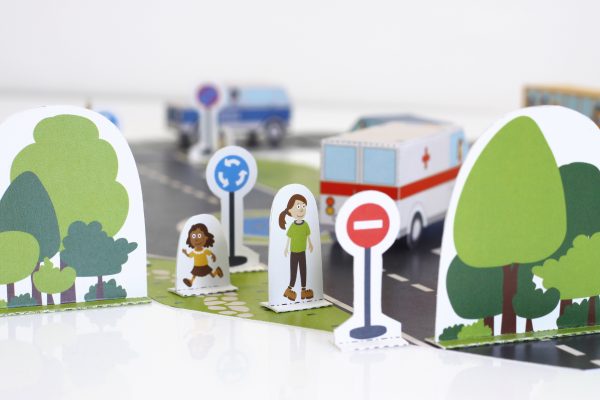 Highway and Paper Toy Vehicles