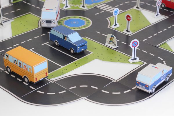 Αυτοκινητόδρομος και οχήματα Paper Toy