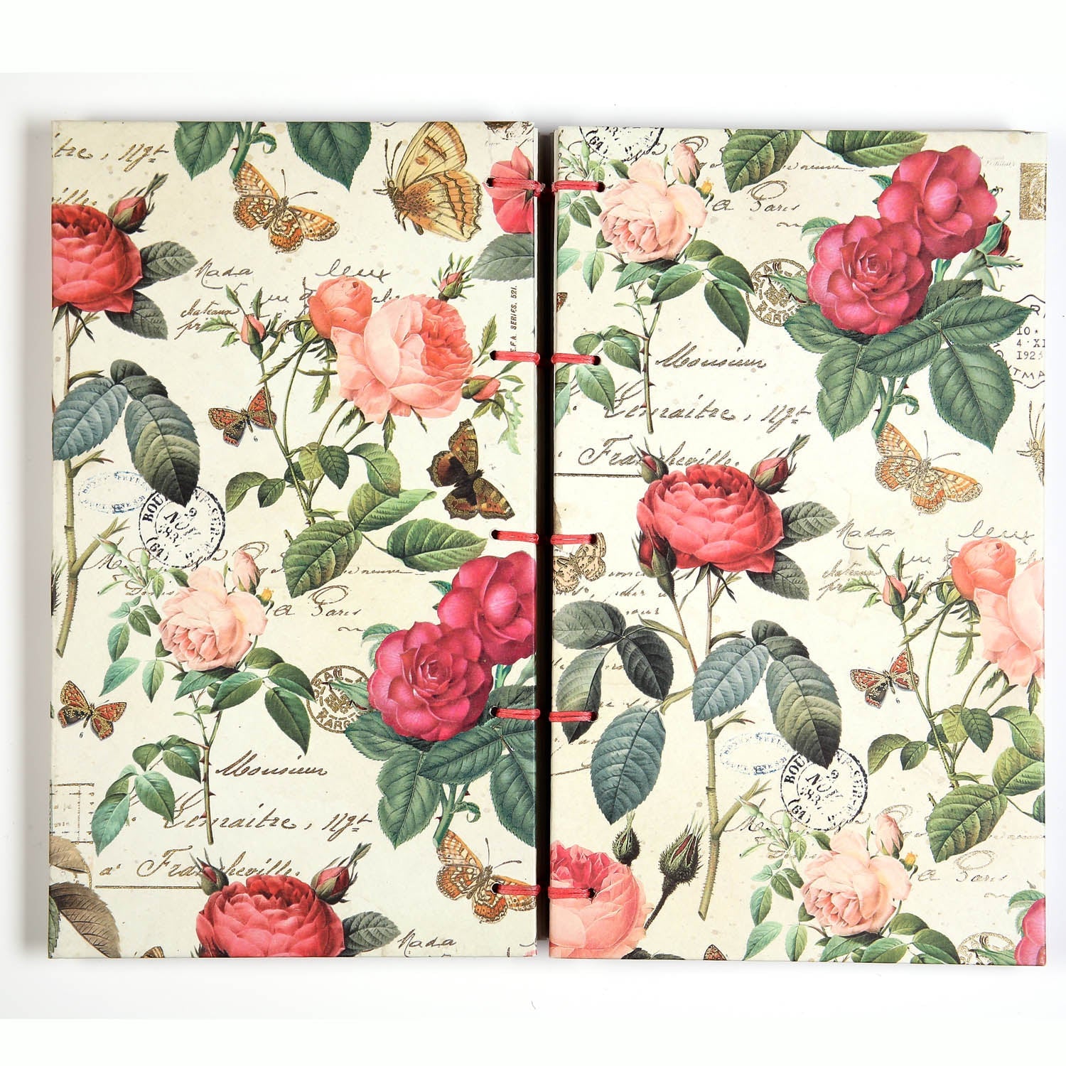 Handmade Notebook with Byzantine Binding - Rose