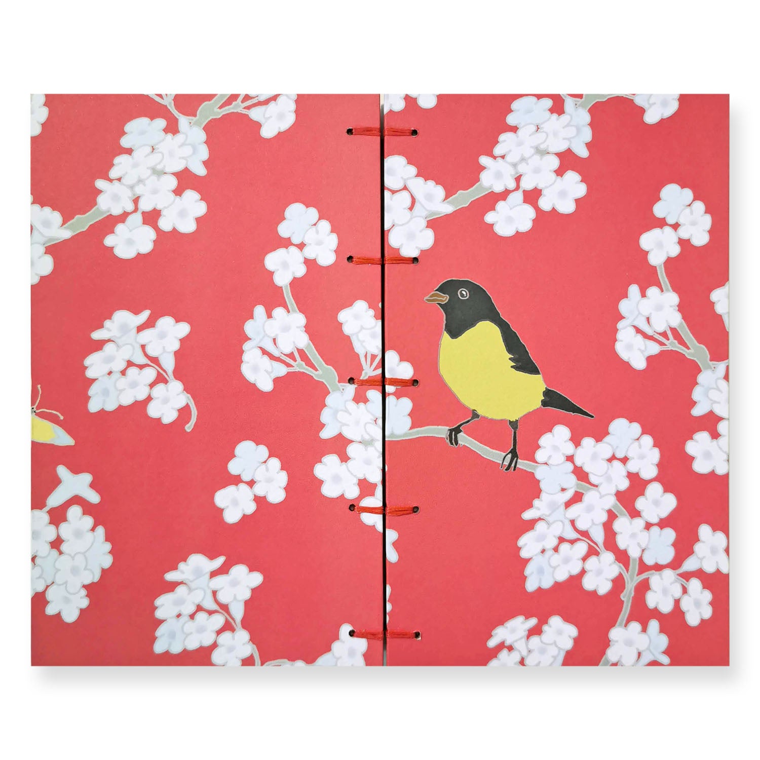 Handmade Notebook with Byzantine Binding - Bird in Jasmine
