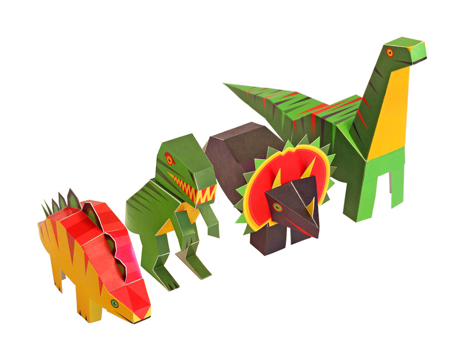 Σετ 4 Δεινοσαύρων - Paper Toy