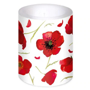 Candle with poppies