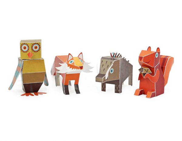 Σετ με 4 ζώα του δάσους - Paper Toy