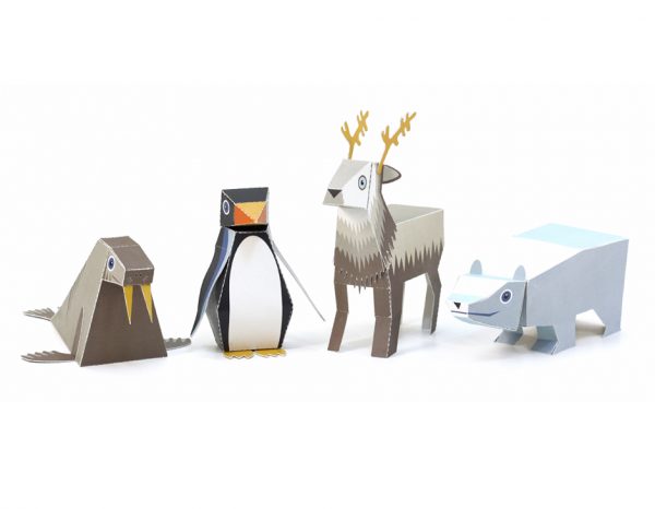 Set of 4 frozen animals - Paper Toy